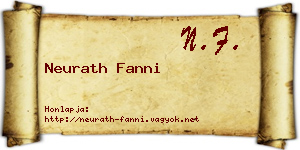 Neurath Fanni névjegykártya